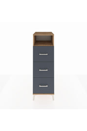 Kronos Dolap Tek Raflı 3 Çekmeceli 44x59x134 Çam-Antrasit