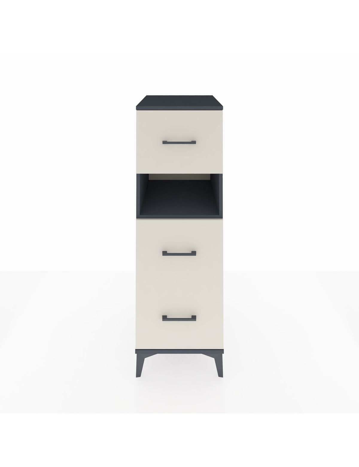 Kronos Dolap Tek Raflı 3 Çekmeceli 44x59x134 Antrasit-Aytaşı