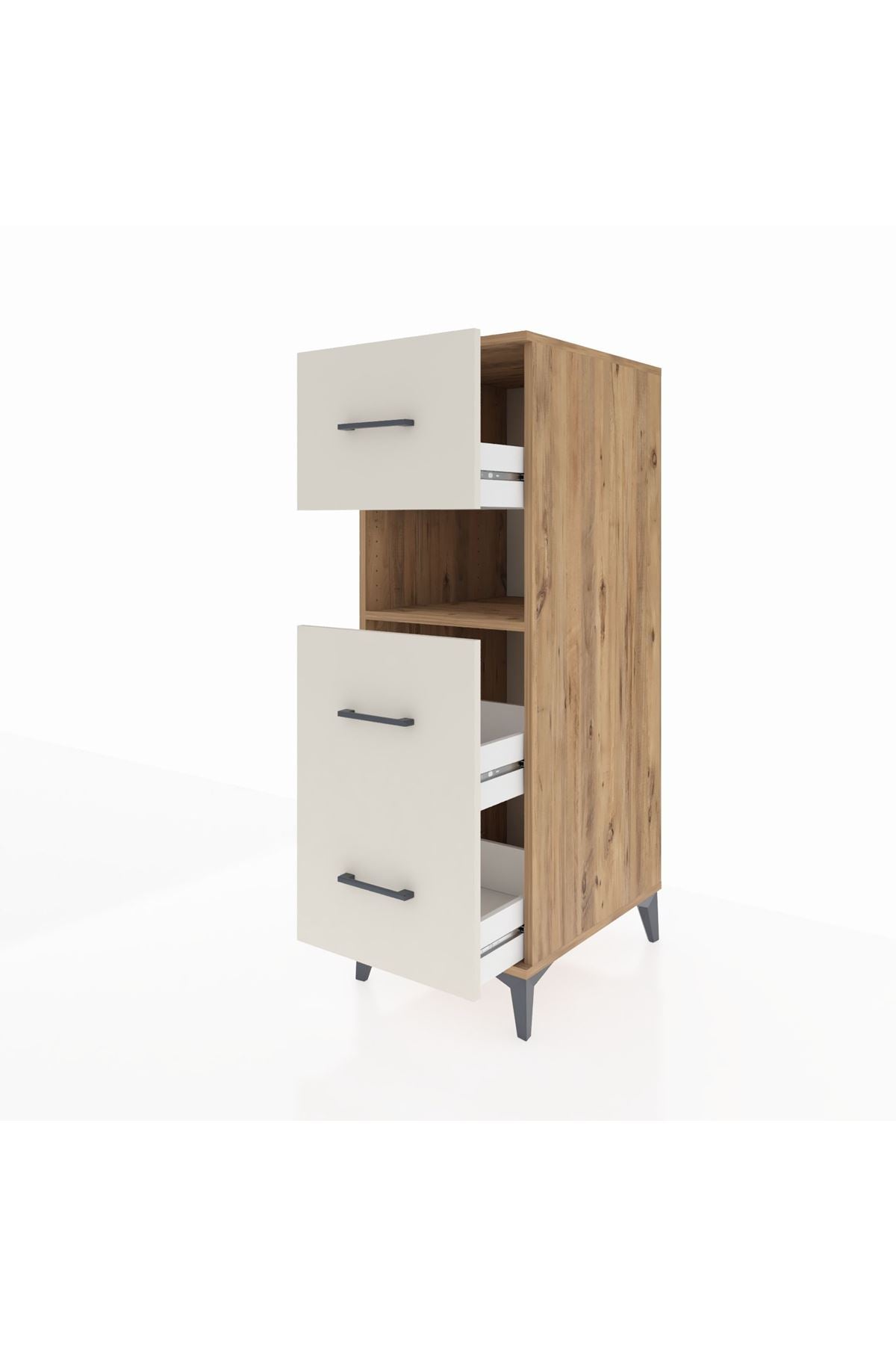 Kronos Dolap Tek Raflı 3 Çekmeceli 44x59x134 Çam-Aytaşı