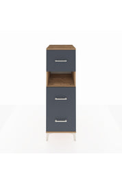 Kronos Dolap Tek Raflı 3 Çekmeceli 44x59x134 Çam-Antrasit
