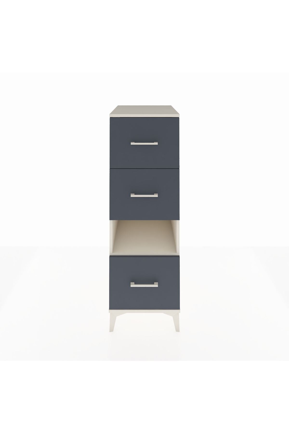 Kronos Dolap Tek Raflı 3 Çekmeceli 44x59x134 Aytaşı-Antrasit