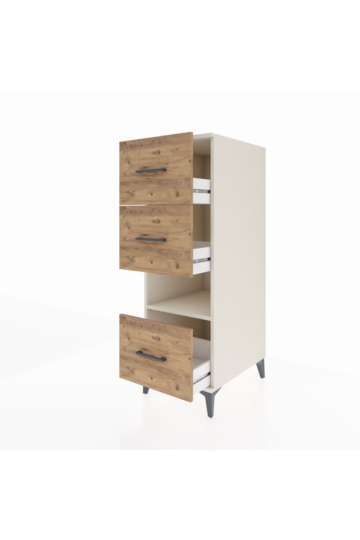 Kronos Dolap Tek Raflı 3 Çekmeceli 44x59x134 Aytaşı-Çam
