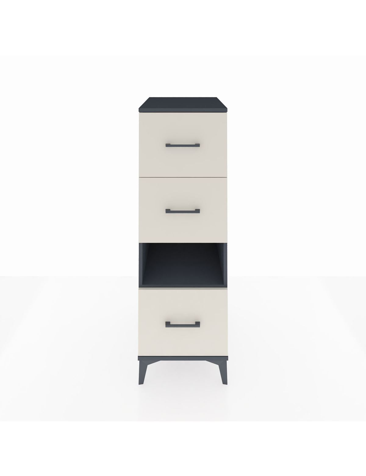 Kronos Dolap Tek Raflı 3 Çekmeceli 44x59x134 Antrasit-Aytaşı