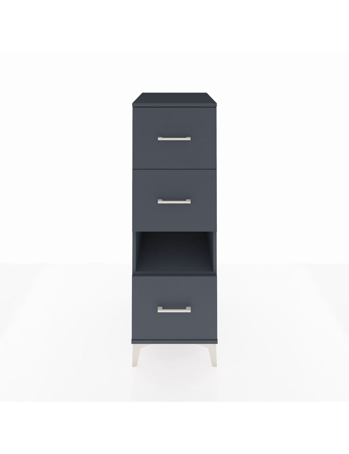 Kronos Dolap Tek Raflı 3 Çekmeceli 44x59x134 Antrasit-Antrasit