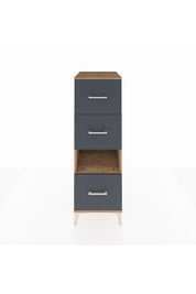 Kronos Dolap Tek Raflı 3 Çekmeceli 44x59x134 Çam-Antrasit