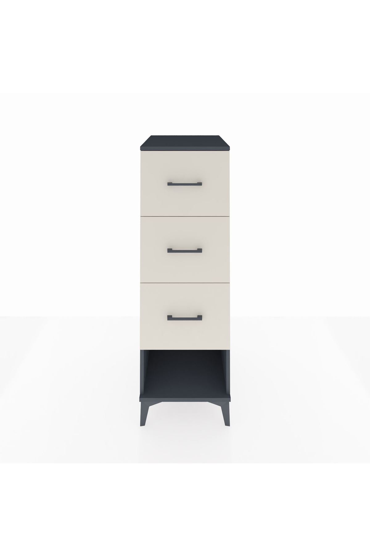 Kronos Dolap 3 Çekmeceli 44x59x134 Antrasit-Aytaşı