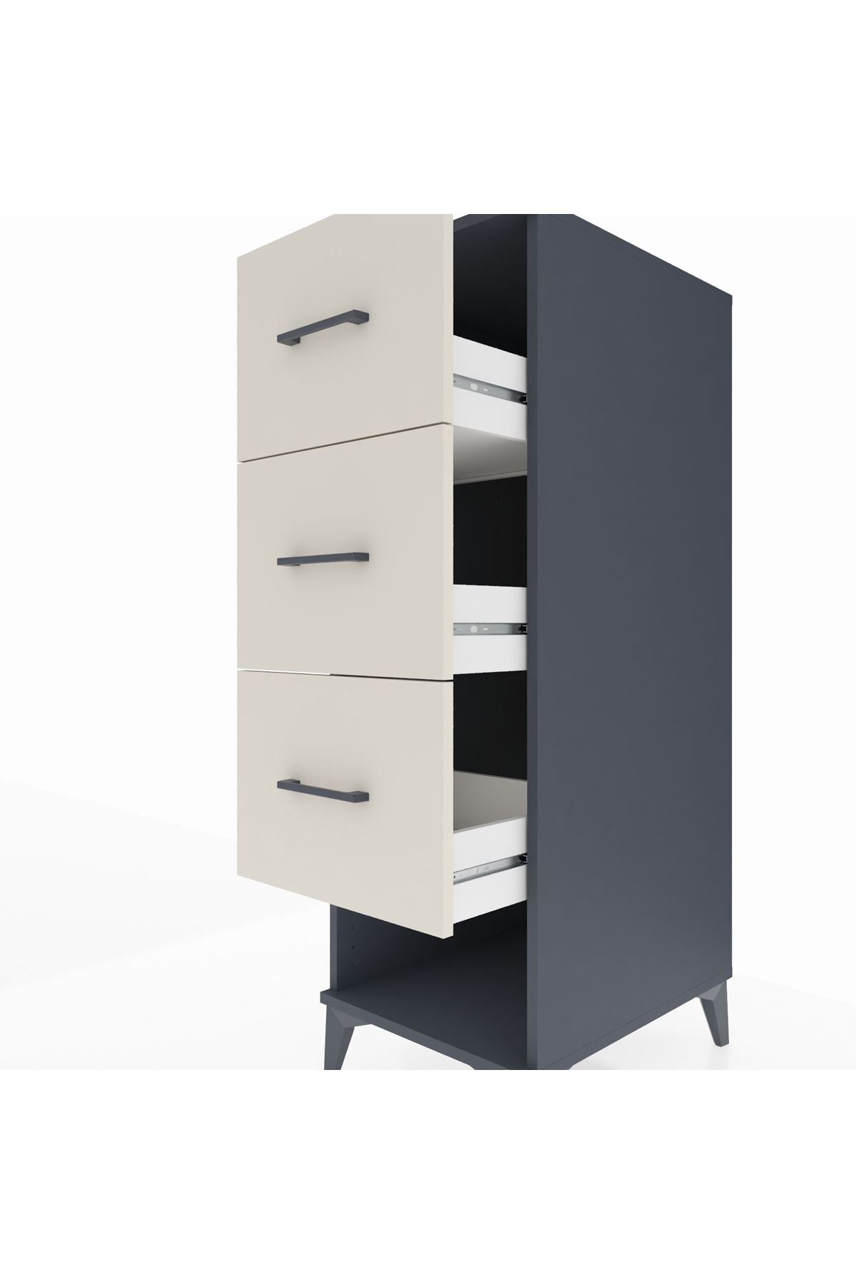 Kronos Dolap 3 Çekmeceli 44x59x134 Antrasit-Aytaşı