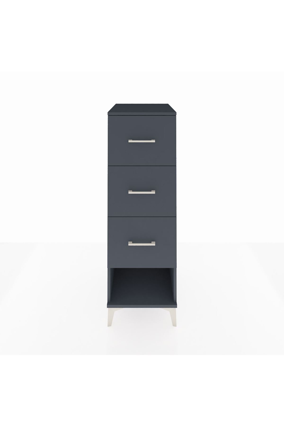 Kronos Dolap 3 Çekmeceli 44x59x134 Antrasit-Antrasit