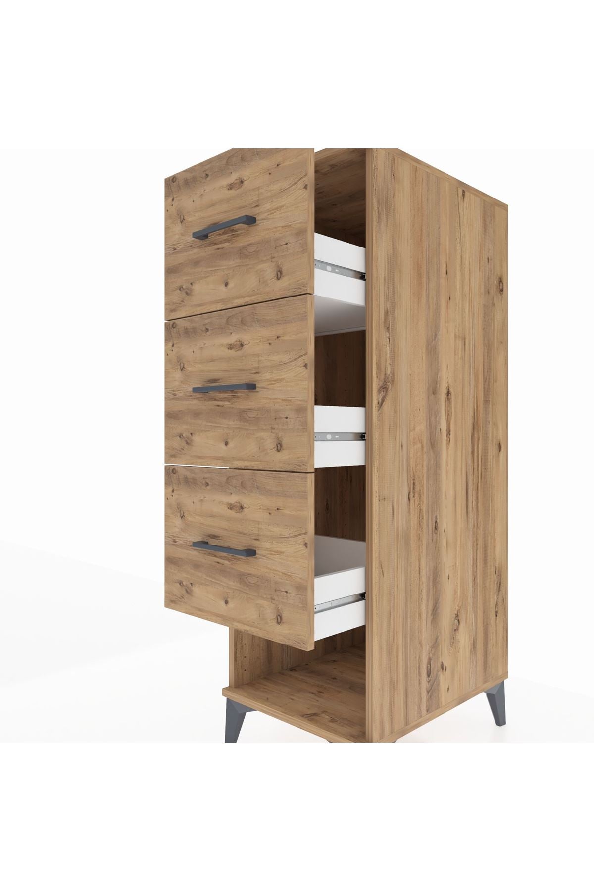 Kronos Dolap 3 Çekmeceli 44x59x134 Çam-Çam