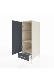 Kronos Dolap 3 Raflı Tek Çekmeceli Tek Kapaklı 44x59x134 Aytaşı-Antrasit