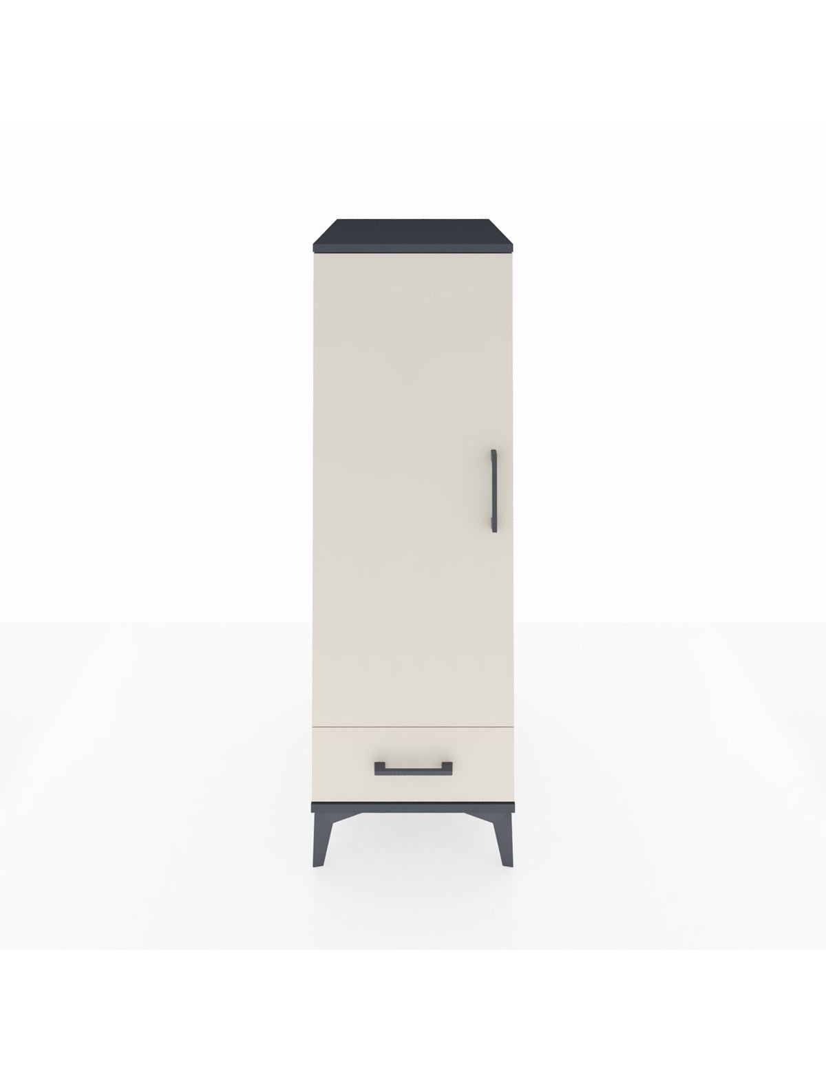 Kronos Dolap 3 Raflı Tek Çekmeceli Tek Kapaklı 44x59x134 Antrasit-Aytaşı