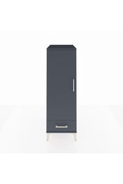 Kronos Dolap 3 Raflı Tek Çekmeceli Tek Kapaklı 44x59x134 Antrasit-Antrasit
