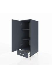 Kronos Dolap 3 Raflı Tek Çekmeceli Tek Kapaklı 44x59x134 Antrasit-Antrasit