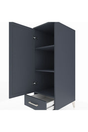 Kronos Dolap 3 Raflı Tek Çekmeceli Tek Kapaklı 44x59x134 Antrasit-Antrasit