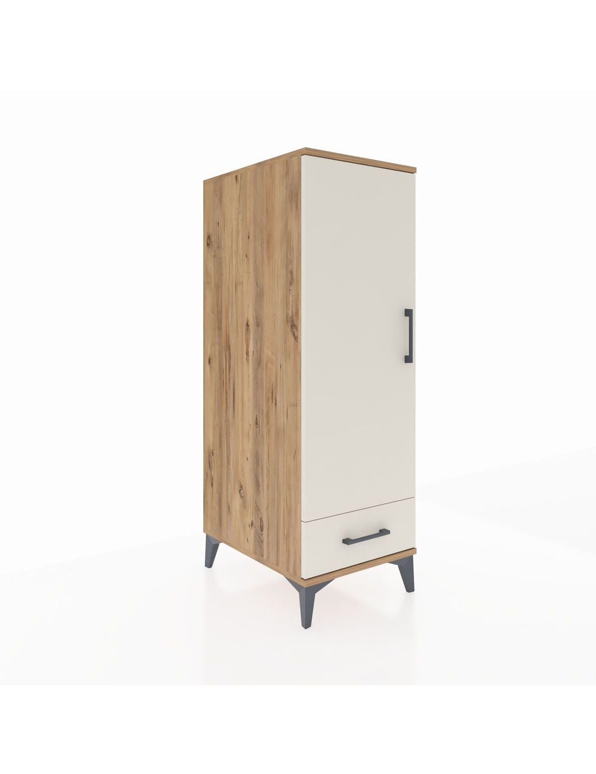 Kronos Dolap 3 Raflı Tek Çekmeceli Tek Kapaklı 44x59x134 Çam-Aytaşı