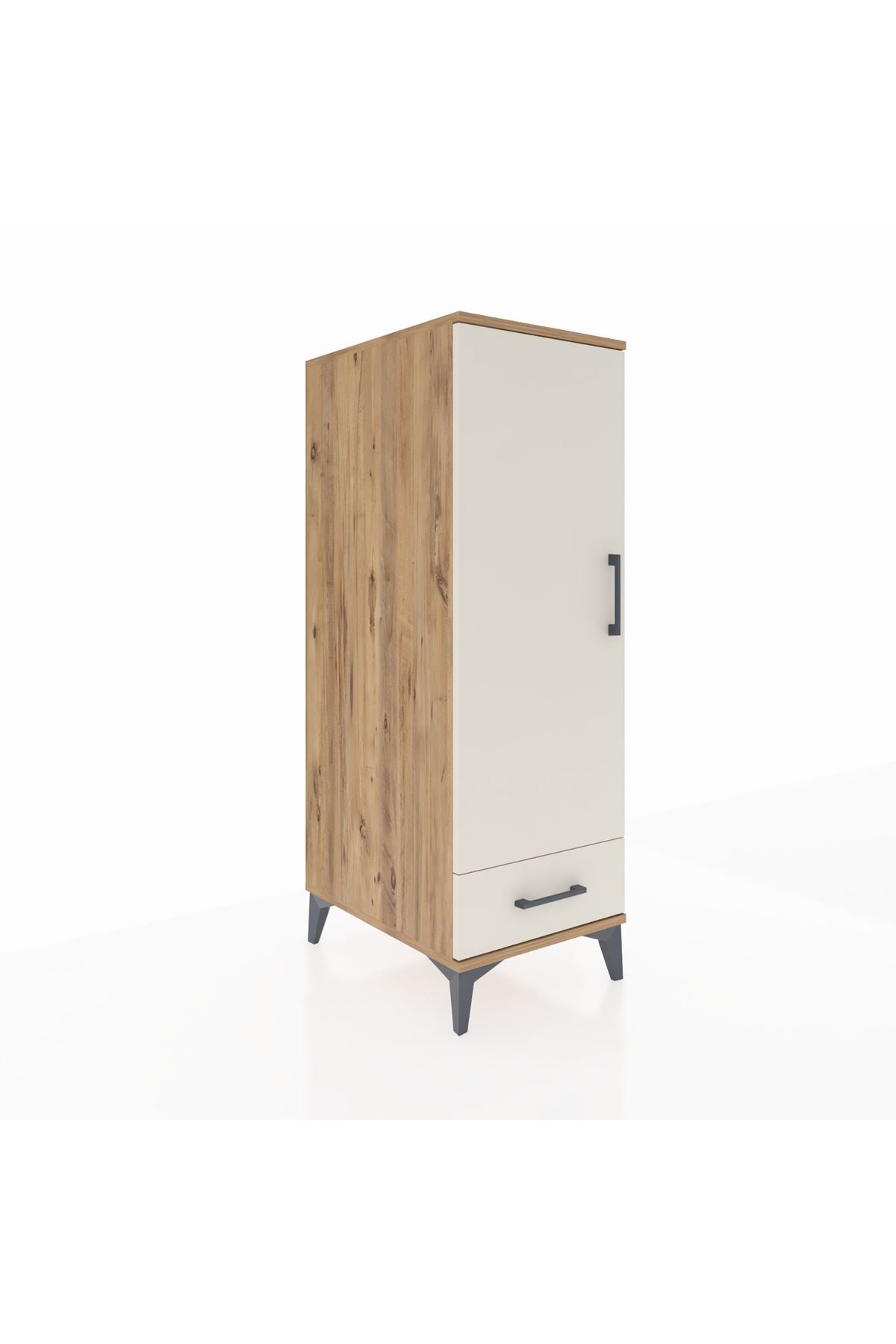 Kronos Dolap 3 Raflı Tek Çekmeceli Tek Kapaklı 44x59x134 Çam-Aytaşı