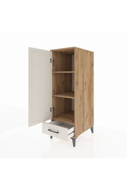 Kronos Dolap 3 Raflı Tek Çekmeceli Tek Kapaklı 44x59x134 Çam-Aytaşı