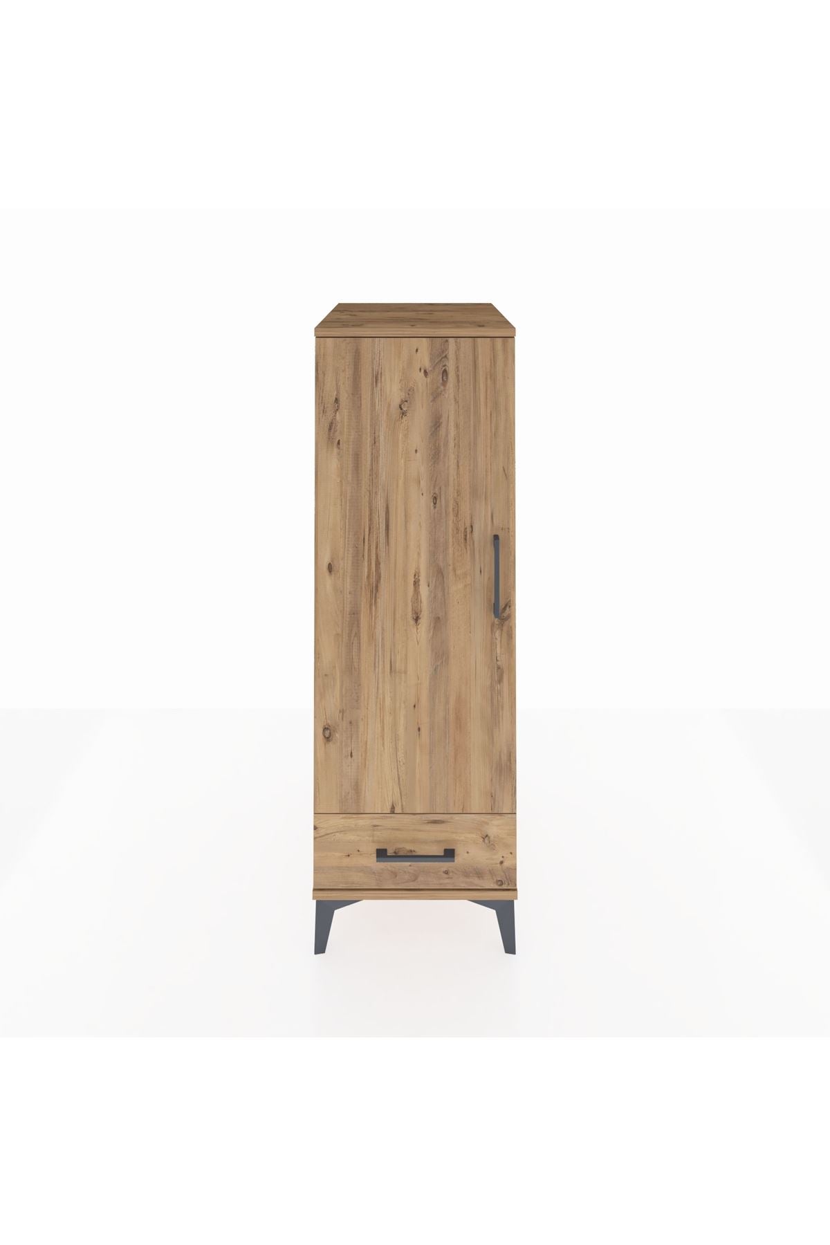 Kronos Dolap 3 Raflı Tek Çekmeceli Tek Kapaklı 44x59x134 Çam-Çam