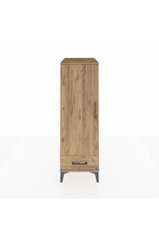 Kronos Dolap 3 Raflı Tek Çekmeceli Tek Kapaklı 44x59x134 Çam-Çam