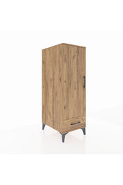 Kronos Dolap 3 Raflı Tek Çekmeceli Tek Kapaklı 44x59x134 Çam-Çam