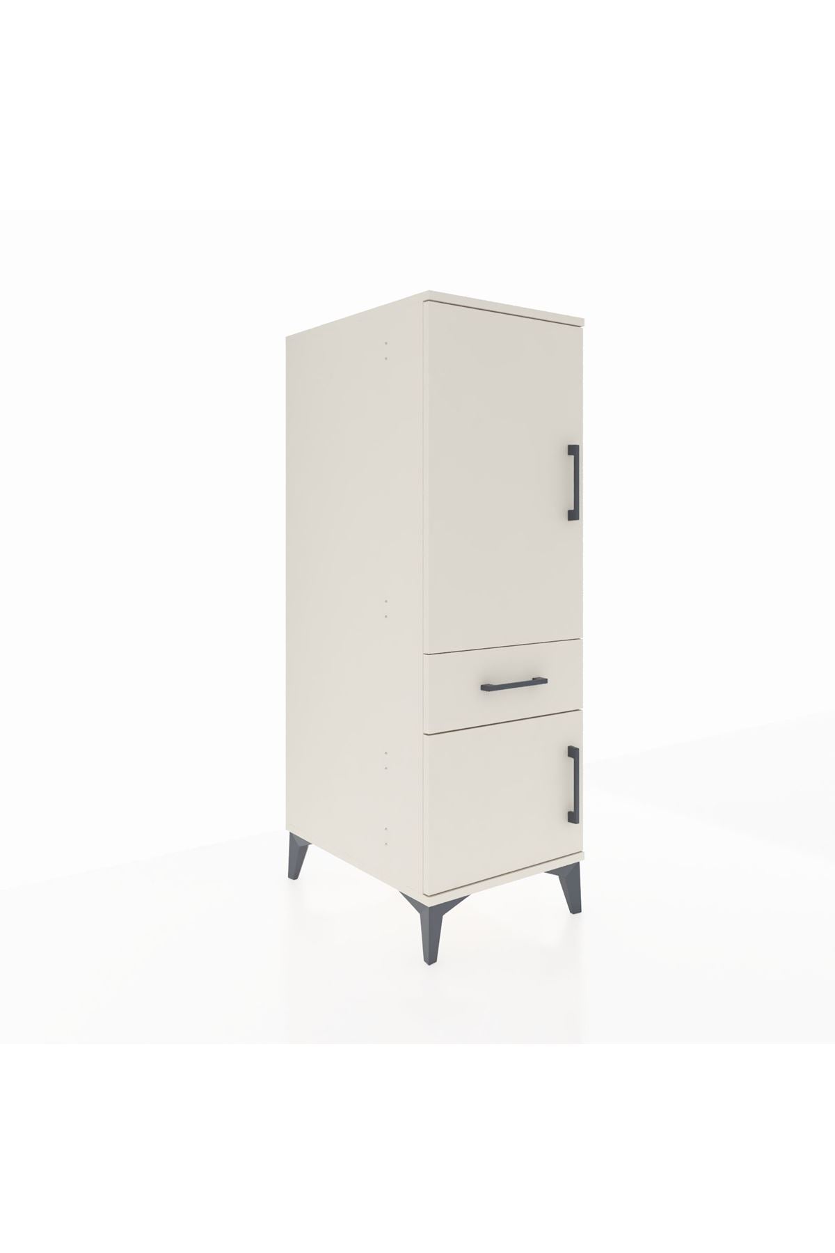 Kronos Dolap 2 Raflı Tek Çekmeceli 2 Kapaklı 44x59x134 Aytaşı-Aytaşı