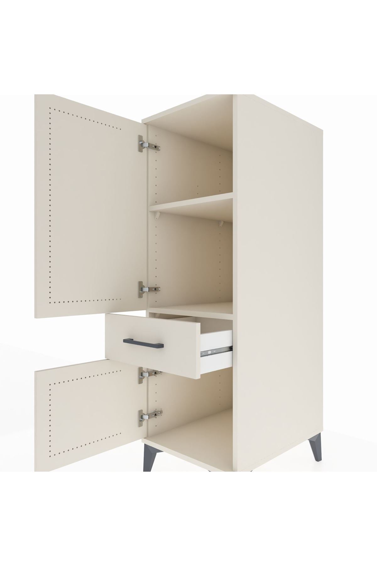 Kronos Dolap 2 Raflı Tek Çekmeceli 2 Kapaklı 44x59x134 Aytaşı-Aytaşı