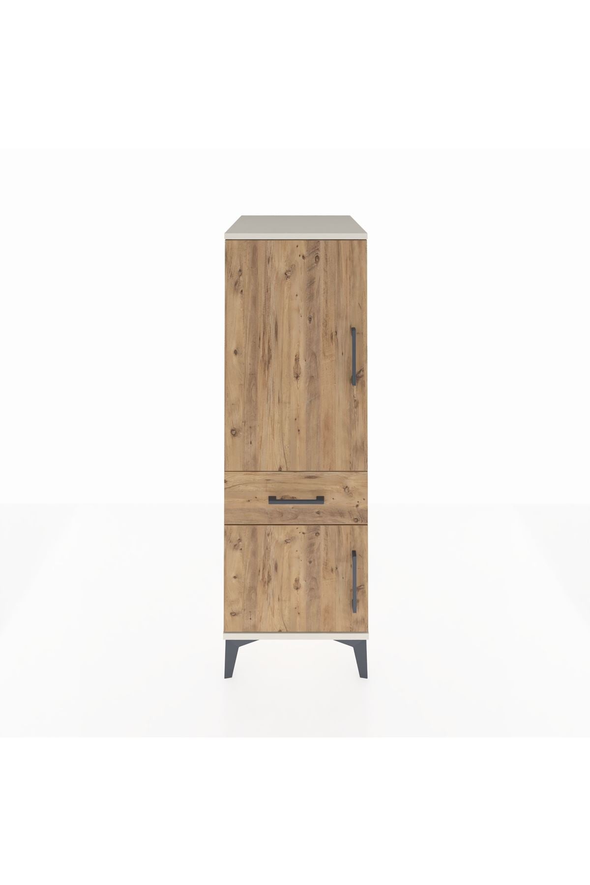 Kronos Dolap 2 Raflı Tek Çekmeceli 2 Kapaklı 44x59x134 Aytaşı-Çam