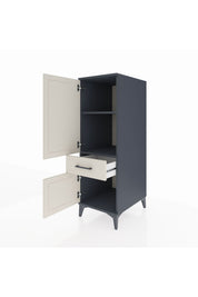 Kronos Dolap 2 Raflı Tek Çekmeceli 2 Kapaklı 44x59x134 Antrasit-Aytaşı