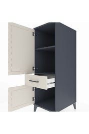 Kronos Dolap 2 Raflı Tek Çekmeceli 2 Kapaklı 44x59x134 Antrasit-Aytaşı