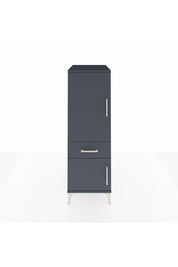 Kronos Dolap 2 Raflı Tek Çekmeceli 2 Kapaklı 44x59x134 Antrasit-Antrasit