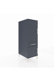 Kronos Dolap 2 Raflı Tek Çekmeceli 2 Kapaklı 44x59x134 Antrasit-Antrasit