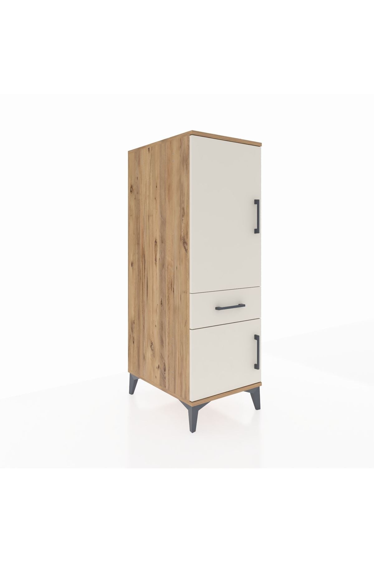 Kronos Dolap 2 Raflı Tek Çekmeceli 2 Kapaklı 44x59x134 Çam-Aytaşı