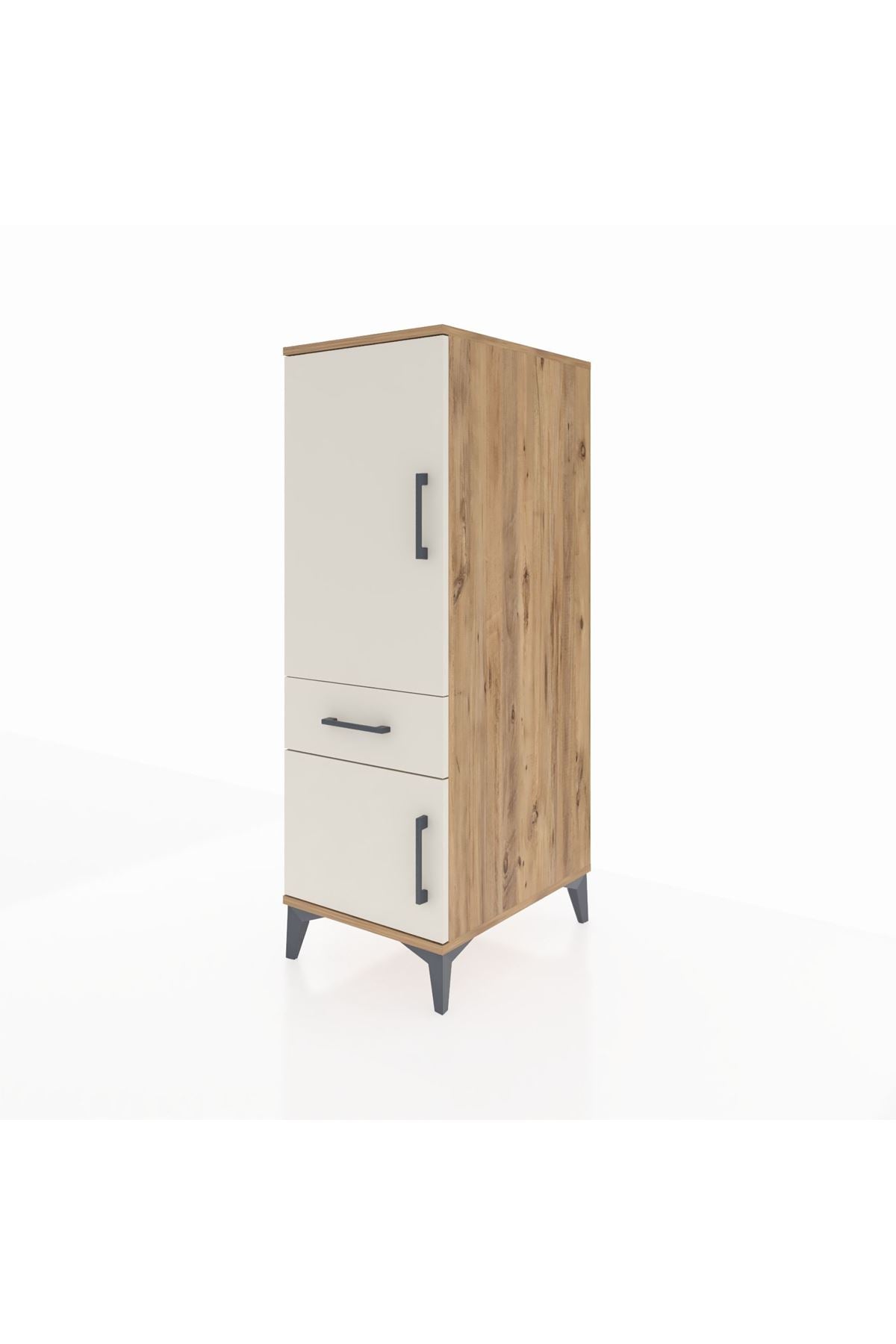 Kronos Dolap 2 Raflı Tek Çekmeceli 2 Kapaklı 44x59x134 Çam-Aytaşı