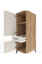 Kronos Dolap 2 Raflı Tek Çekmeceli 2 Kapaklı 44x59x134 Çam-Aytaşı