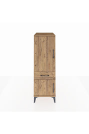 Kronos Dolap 2 Raflı Tek Çekmeceli 2 Kapaklı 44x59x134 Çam-Çam