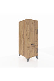 Kronos Dolap 2 Raflı Tek Çekmeceli 2 Kapaklı 44x59x134 Çam-Çam