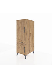 Kronos Dolap 2 Raflı Tek Çekmeceli 2 Kapaklı 44x59x134 Çam-Çam