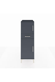 Kronos Dolap 2 Raflı Tek Çekmeceli 2 Kapaklı 44x59x134 Antrasit-Antrasit