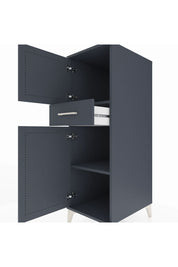 Kronos Dolap 2 Raflı Tek Çekmeceli 2 Kapaklı 44x59x134 Antrasit-Antrasit