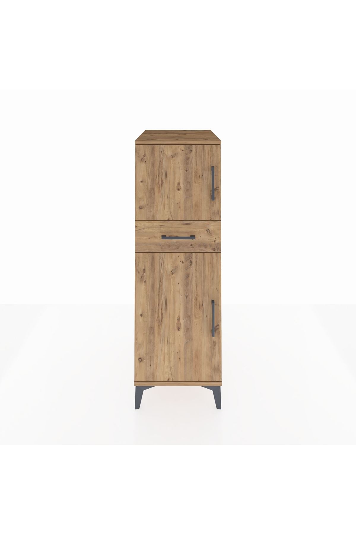 Kronos Dolap 2 Raflı Tek Çekmeceli 2 Kapaklı 44x59x134 Çam-Çam