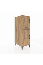 Kronos Dolap 2 Raflı Tek Çekmeceli 2 Kapaklı 44x59x134 Çam-Çam