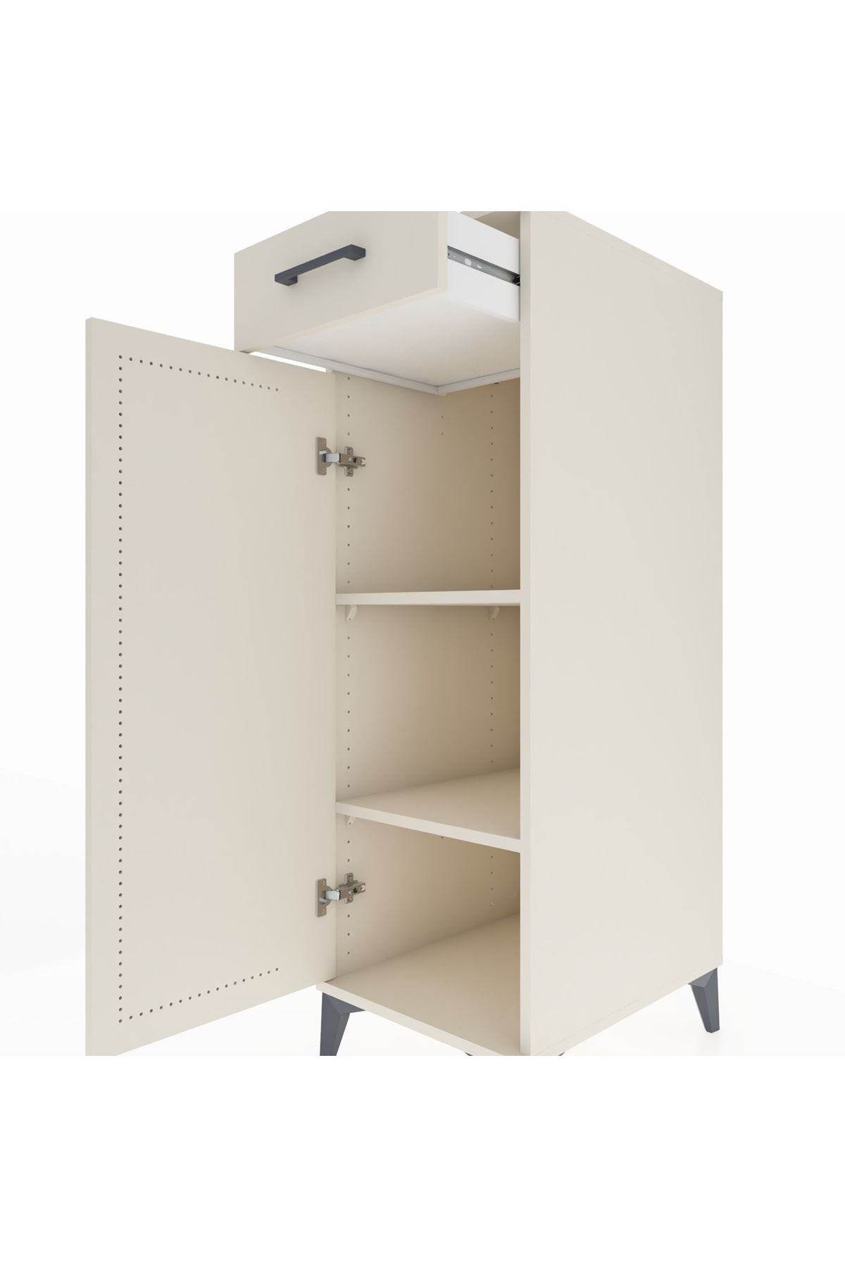 Kronos Dolap 2 Raflı Tek Çekmeceli Tek Kapaklı 44x59x134 Aytaşı-Aytaşı