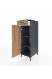 Kronos Dolap 2 Raflı Tek Çekmeceli Tek Kapaklı 44x59x134 Antrasit-Çam