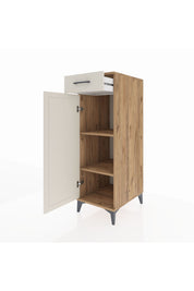 Kronos Dolap 2 Raflı Tek Çekmeceli Tek Kapaklı 44x59x134 Çam-Aytaşı