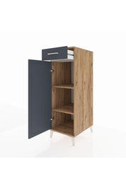 Kronos Dolap 2 Raflı Tek Çekmeceli Tek Kapaklı 44x59x134 Çam-Antrasit