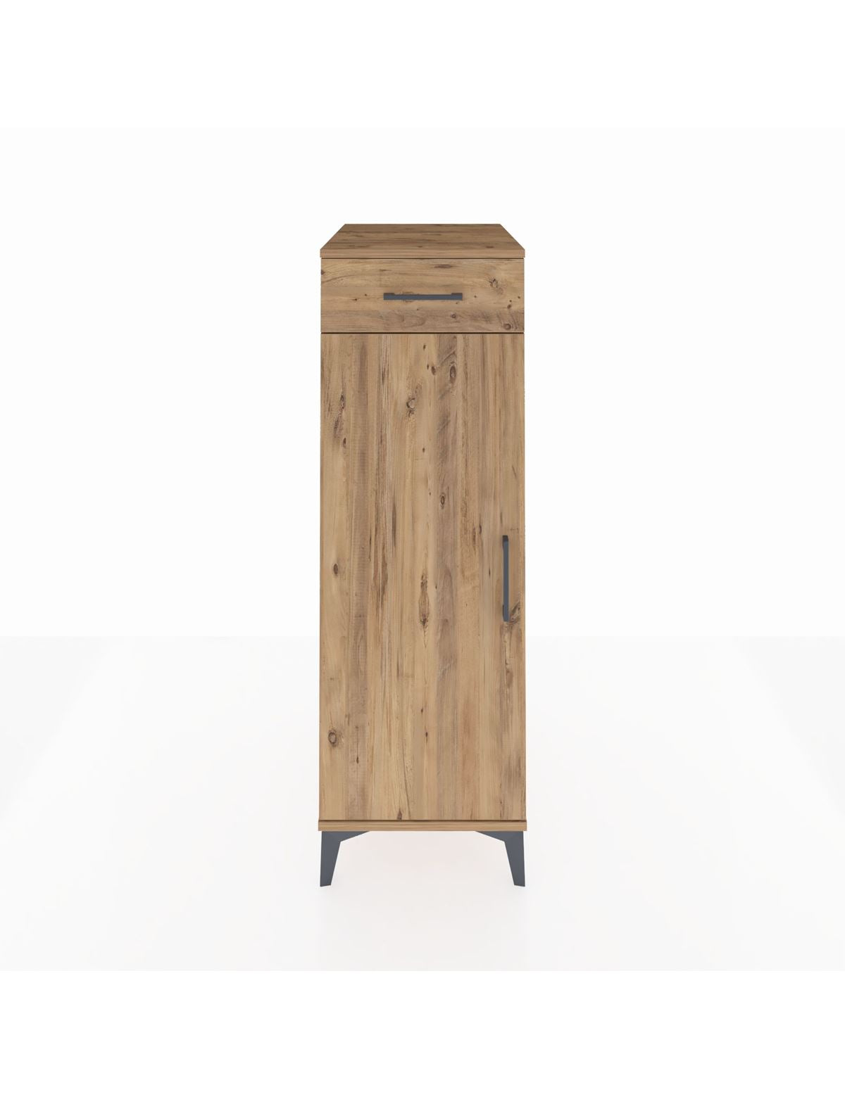 Kronos Dolap 2 Raflı Tek Çekmeceli Tek Kapaklı 44x59x134 Çam-Çam