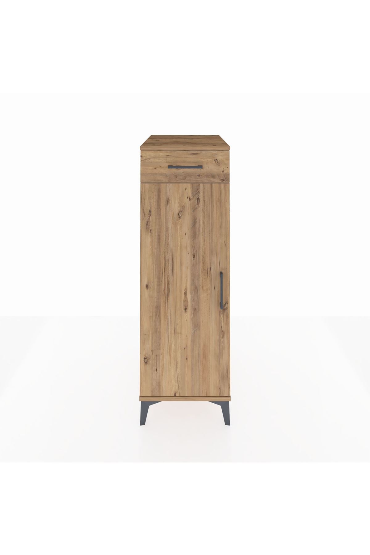 Kronos Dolap 2 Raflı Tek Çekmeceli Tek Kapaklı 44x59x134 Çam-Çam