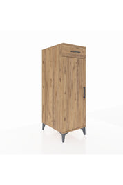 Kronos Dolap 2 Raflı Tek Çekmeceli Tek Kapaklı 44x59x134 Çam-Çam