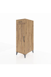 Kronos Dolap 2 Raflı Tek Çekmeceli Tek Kapaklı 44x59x134 Çam-Çam