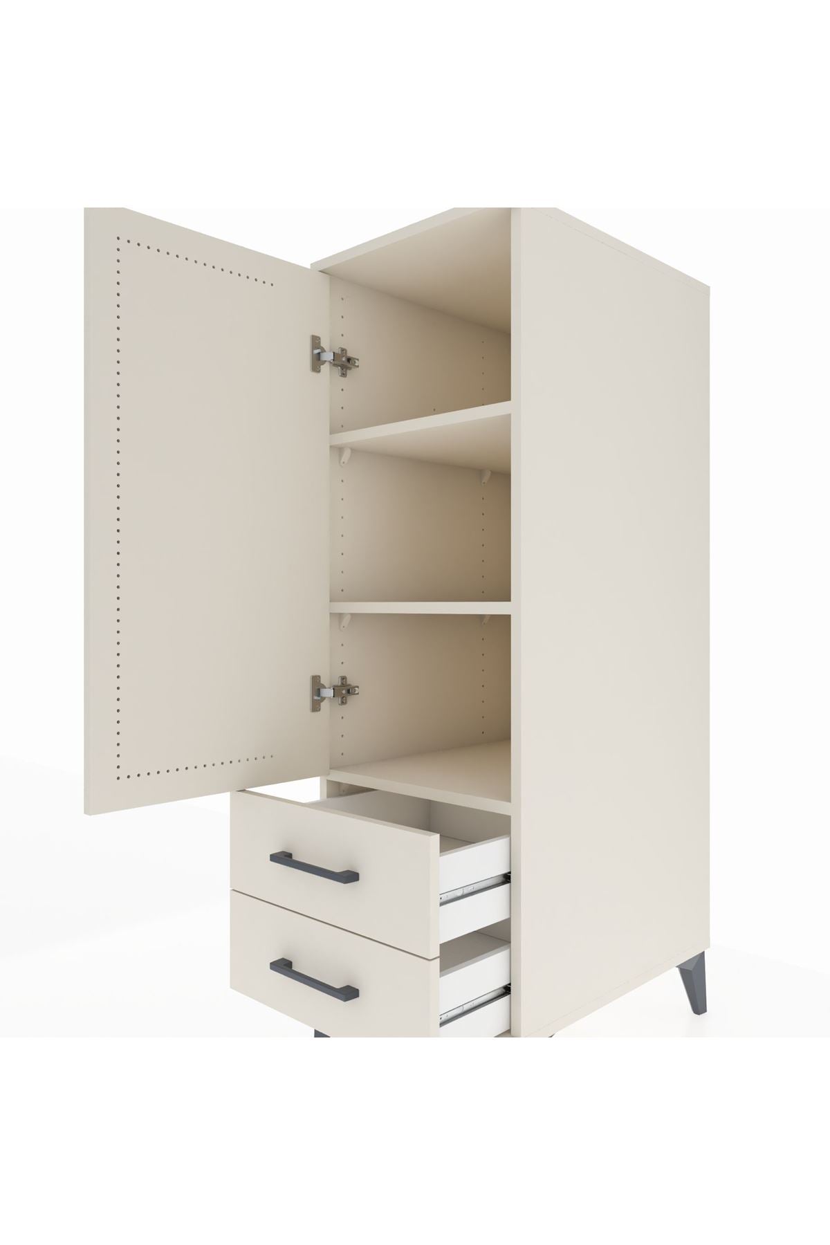 Kronos Dolap 3 Raflı 2 Çekmeceli Tek Kapaklı 44x59x134 Aytaşı-Aytaşı